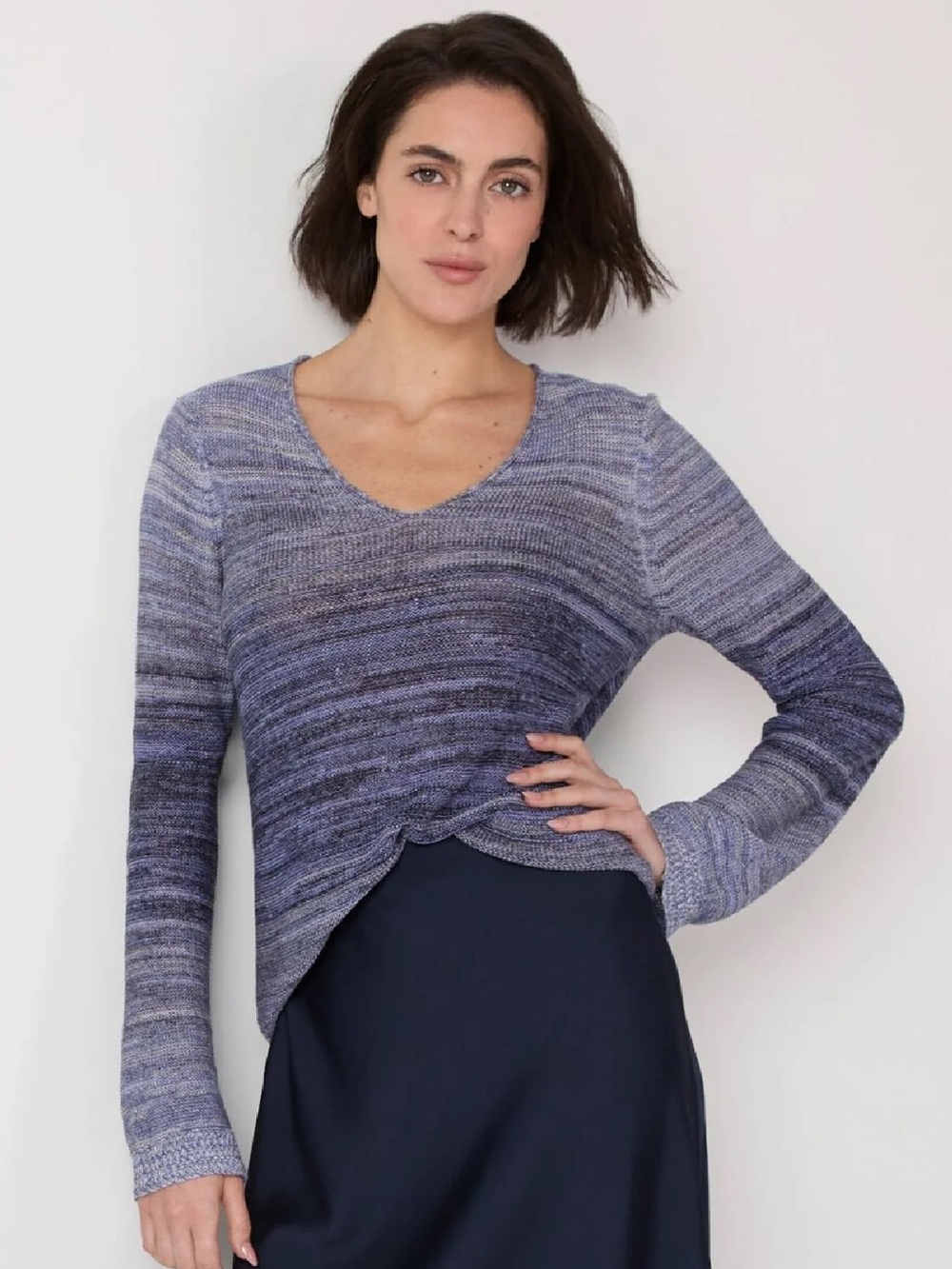 NIC+ZOE Hazy Shades Sweater in Purple Multiple, Size 2X, NWT